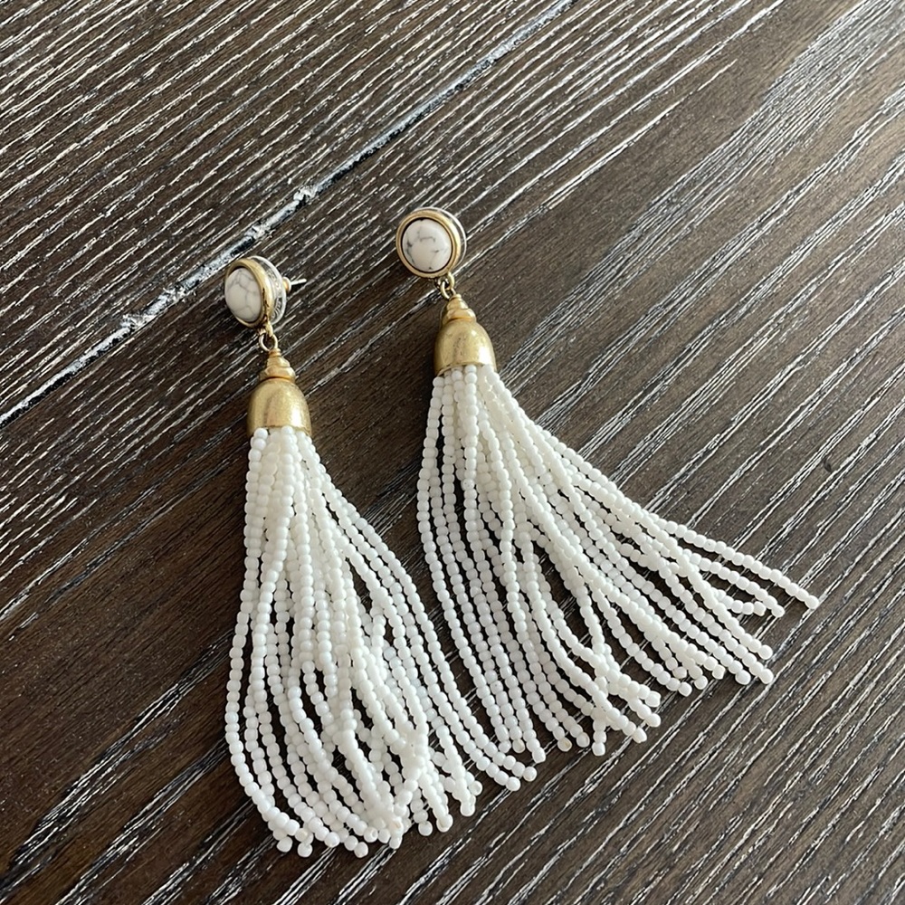 Stella & Dot Gold Tassel Earrings
